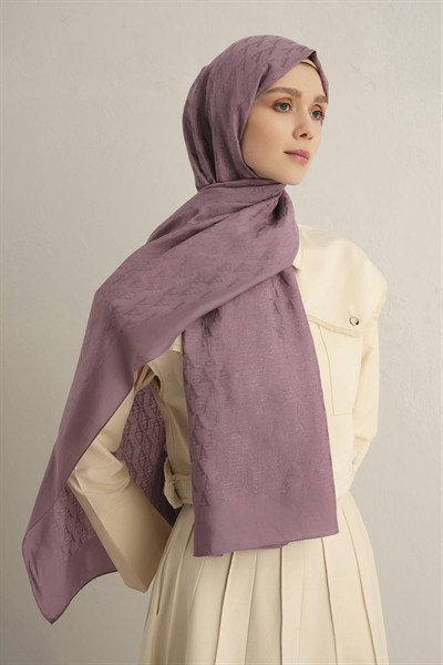 Armine Pamora Şal - Monogram Desenli 3 - Lila 42