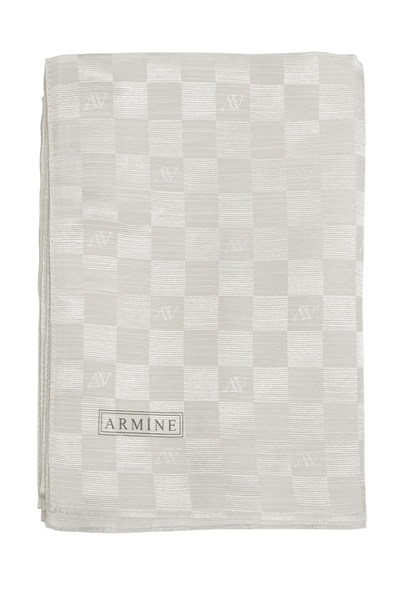 Armine Pamuk İpek Şal - Krem 17