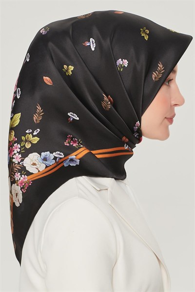 Armine Sport Twill Eşarp - 8533-09 Siyah Kahve