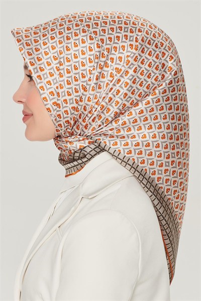 Armine Sport Twill Eşarp - 8557-36 Bej Turuncu