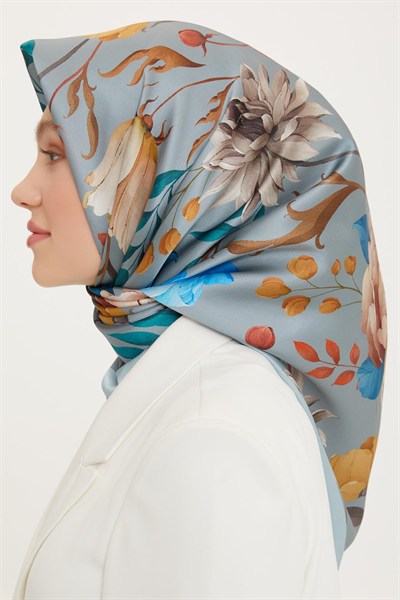 Armine Sport Twill Eşarp - 8740-05 Metalik Mavi