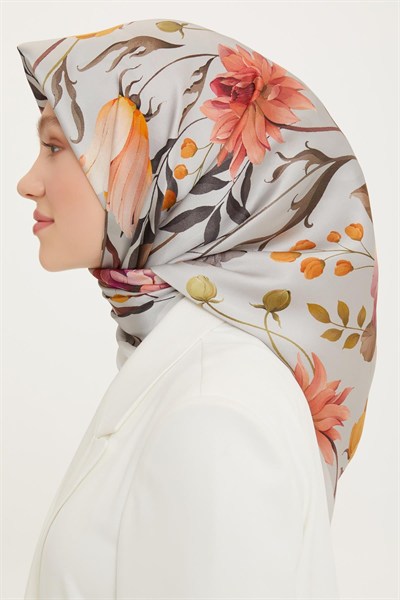 Armine Sport Twill Eşarp - 8740-07 Gümüş