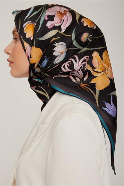 Armine Sport Twill Eşarp - 8825-52 Siyah Mavi