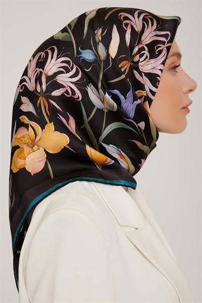 Armine Sport Twill Eşarp - 8825-52 Siyah Mavi