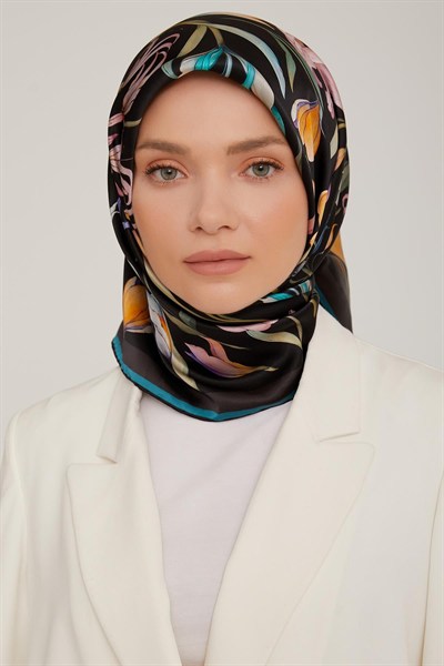 Armine Sport Twill Eşarp - 8825-52 Siyah Mavi