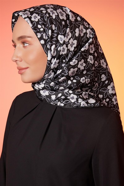 Armine Sport Twill Eşarp - 9017-04 Siyah Gri