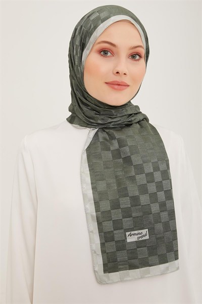 Armine Trend Janjan Şal - Dama - Koyu Yeşil 72