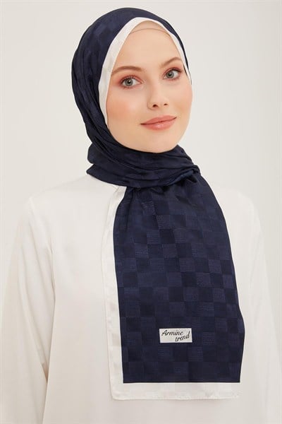 Armine Trend Janjan Şal - Dama - Lacivert 41