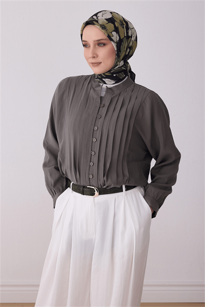 Belli Fresh Modal Eşarp - 3805-14 Siyah Haki