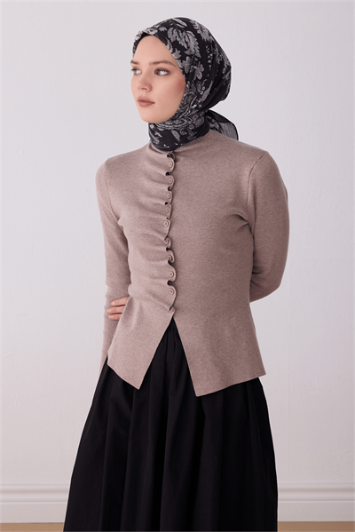 Belli Fresh Rozy Eşarp - 3675-31 Siyah Gri