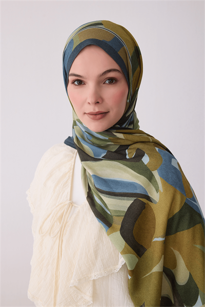 Belli Fresh Viona Şal - 3273-08 Mavi Yeşil