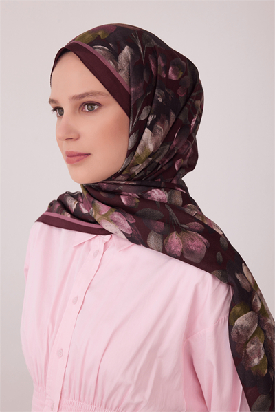 Belli Fresh Vual Şal - 4128-85 Bordo Siyah