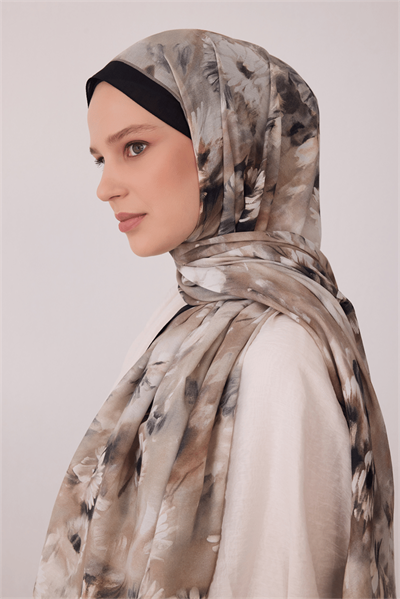 Belli Fresh Vual Şal - 4149-95 Bej Siyah