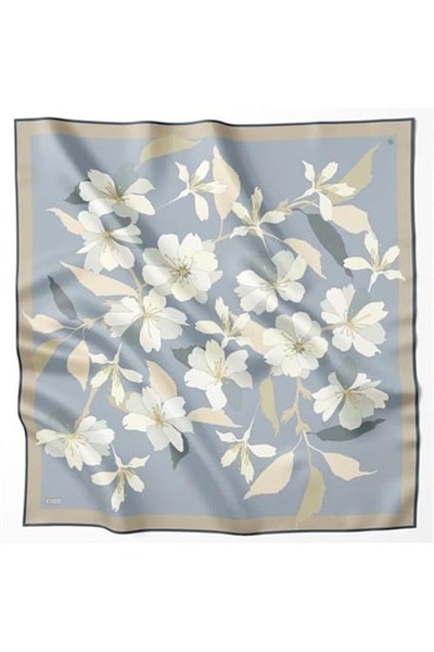 Belli İpek Eşarp - 4100-55 Açık Mavi Twill