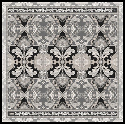 Belli İpek Eşarp - 4304-06 Siyah Gri Twill