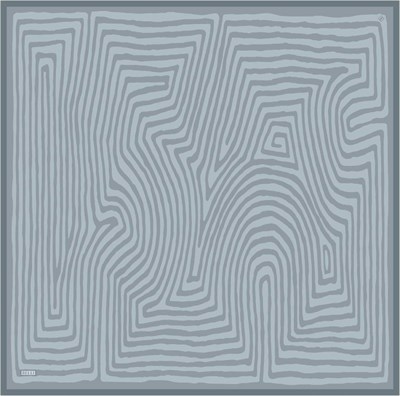 Belli İpek Eşarp - 4325-02 Gri Mavi Twill