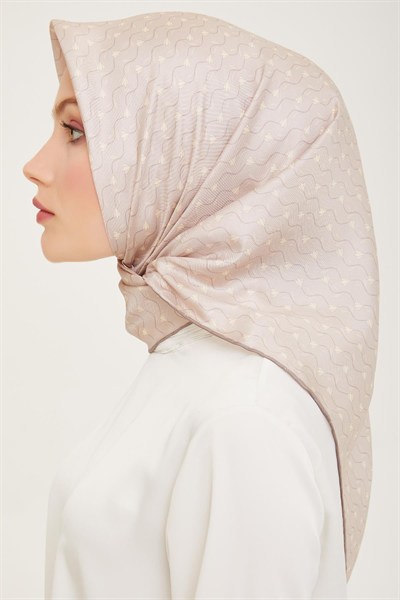 Belli İpek Eşarp - 4001-03 Açık Taş Twill