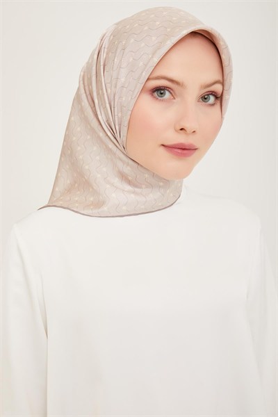 Belli İpek Eşarp - 4001-03 Açık Taş Twill