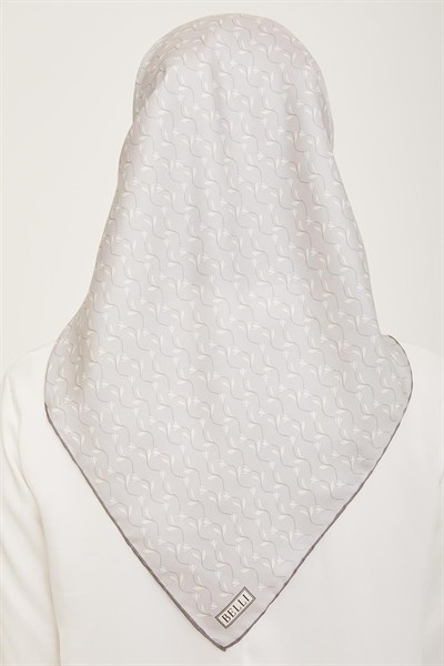 Belli Twill İpek Eşarp - 4001-04 Gümüş