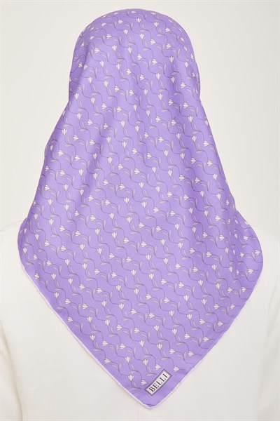 Belli Twill İpek Eşarp - 4001-35 Lavanta