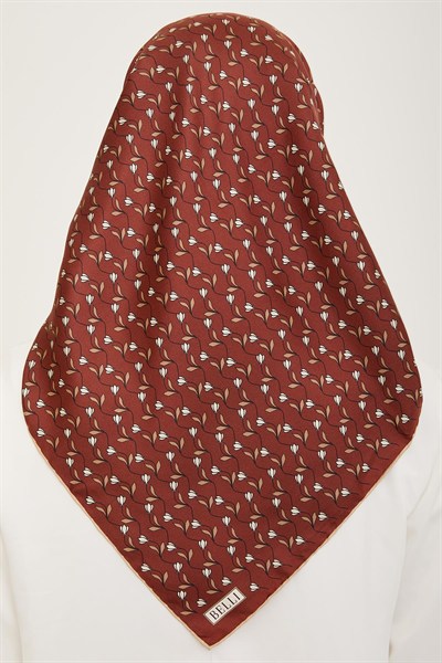 Belli Twill İpek Eşarp - 4001-36 Bordo
