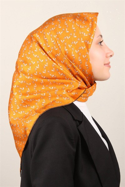 Belli Twill İpek Eşarp - 4001-55 Turuncu