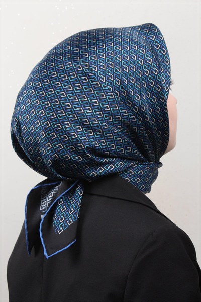 Belli Twill İpek Eşarp - 4002-34 Mavi