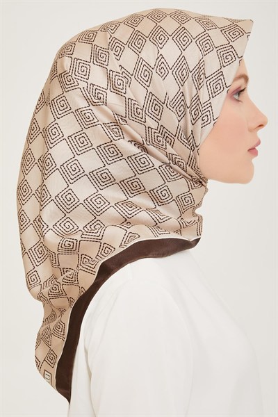 Belli Twill İpek Eşarp - 4003-51 Taş