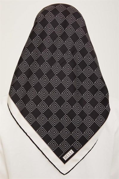 Belli Twill İpek Eşarp - 4003-82 Siyah