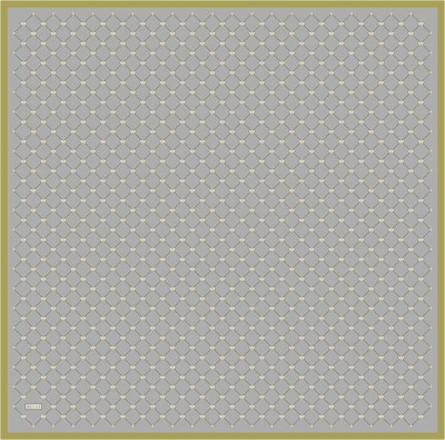 Belli Twill İpek Eşarp - 4006-50 Gri Sarı