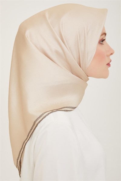 Belli İpek Eşarp - 4009-08 Bej Twill