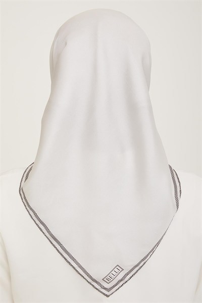 Belli Twill İpek Eşarp - 4009-10 Gümüş