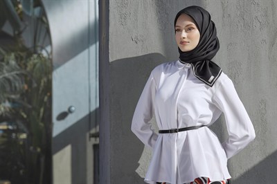 Belli Twill İpek Eşarp - 4009-11 Siyah