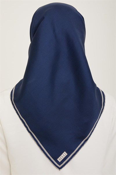Belli Twill İpek Eşarp - 4009-12 Lacivert