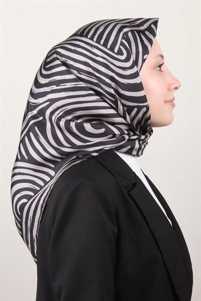 Belli Twill İpek Eşarp - 4010-54 Siyah