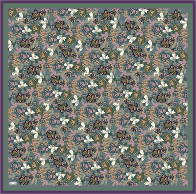 Belli Twill İpek Eşarp - 4018-53 Zümrüt Mor