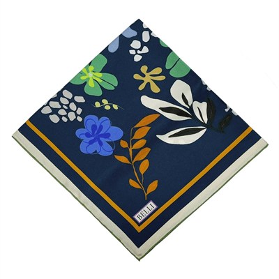 Belli Twill İpek Eşarp - 4043-31 Lacivert