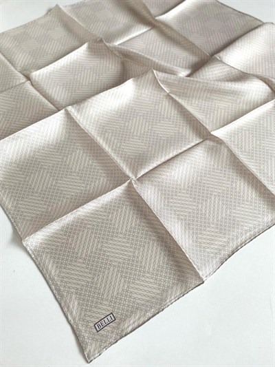 Belli Twill İpek Eşarp - 4104-55 Krem