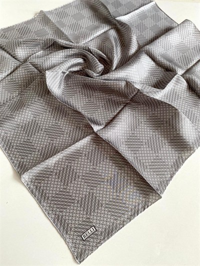 Belli Twill İpek Eşarp - 4104-60 Gri