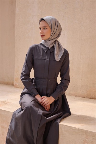 Belli Twill İpek Eşarp - 4104-64 Vizon