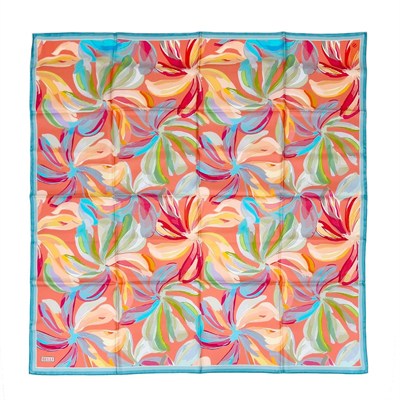 Belli Twill İpek Eşarp - 4107-08 Somon Bebe Mavi