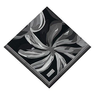 Belli Twill İpek Eşarp - 4107-85 Siyah Füme Twill