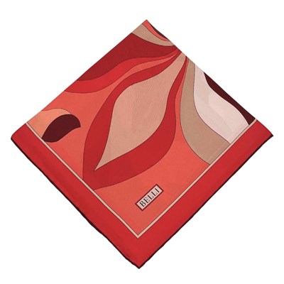 Belli Twill İpek Eşarp - 4108-39 Kırmızı Somon