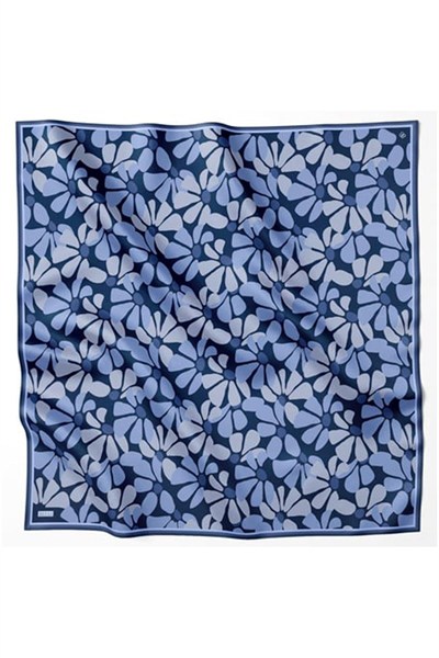 Belli Twill İpek Eşarp - 4116-30 Lacivert