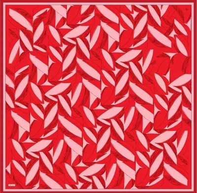 Belli Twill İpek Eşarp - 4123-38 Kırmızı Pembe