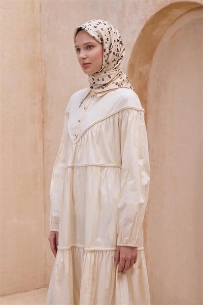 Belli İpek Eşarp - 4126-32 Bej Twill