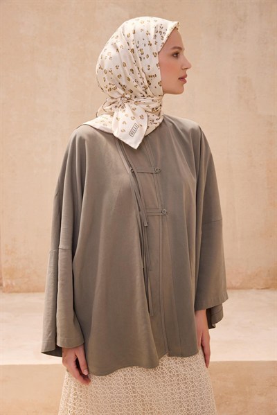 Belli İpek Eşarp - 4126-37 Krem Twill