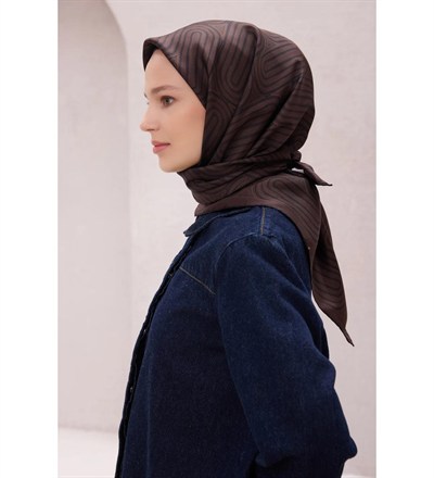 Belli İpek Eşarp - 4209-57 Acı Kahve Twill