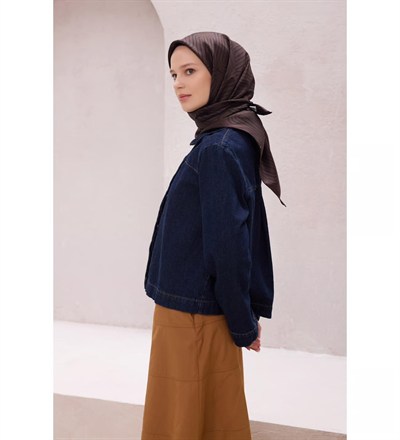 Belli İpek Eşarp - 4209-57 Acı Kahve Twill