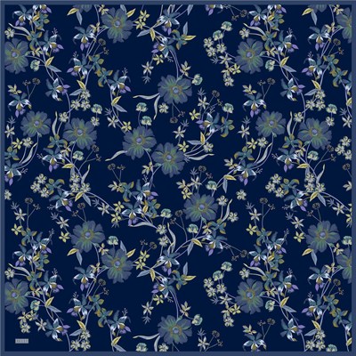 Belli İpek Eşarp - 4210-53 Lacivert Twill Twill